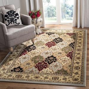 Ковер SAFAVIEH, 122 x 183 см, коллекции Lyndhurst - Grey & Multi, традиционный восточный дизайн, не линяет и прост в уходе, идеален для помещений с высокой проходимостью: прихожая, гостиная, спальня (LNH320G)