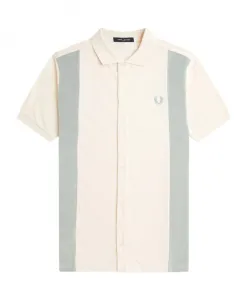 Поло из хлопкового пике с махровыми вставками. Fred Perry, бежевый
