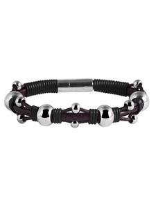 Adeliás Браслет унисекс - кожаный браслет, 23 см, черный