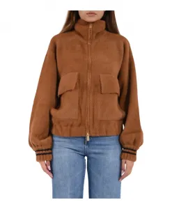 Кардиган из искусственного меха Akep, коричневый