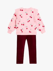 Детский комплект из хлопкового худи с вишнями и леггинсов JoJo Maman Bébé, Pink