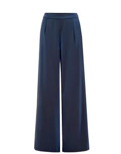 Широкие брюки со складками спереди WE Fashion, темно-синий