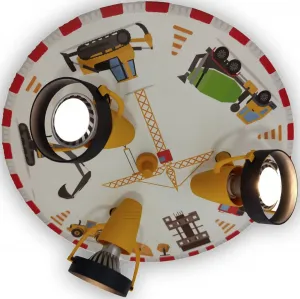 Потолочный точечный светильник niermann "Прожектор строительная площадка", 3 лампочки, лампа GU10 | без лампочек, 3 регулируемых пятна Ø 35 см, Высота: 15 см, цвет Multi Color