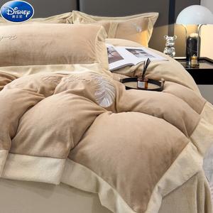 Disney Комплект постельного белья 1,5-спальный, 4 предмета: пододеяльник 200x230 см, простыня, 2 наволочки, цвет молочный кофе, гипоаллергенный, согревающий