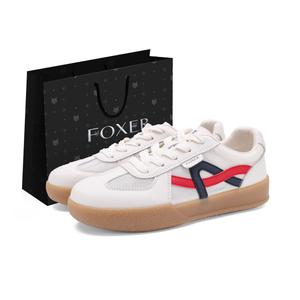 Нескользящие износостойкие низкие повседневные туфли для женщин FOXER, Beige/Blue/Red