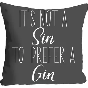 Подушка для декора queence Sin - Gin с надписью Queence, Grau + bedruckt