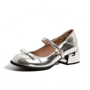 Take the Qin Туфли Chunky Heel Mary Jane Shoes Women's Silver Gift Box Set