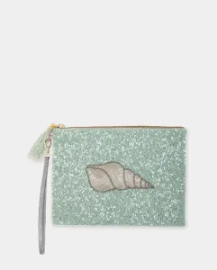 Сумочка, расшитая вручную пайетками и бисером от OLIVIA DAR, бирюзовый