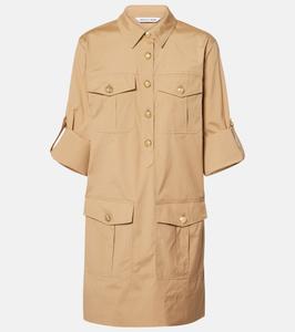 Мини-платье Saude из хлопковой смеси Veronica Beard, хаки