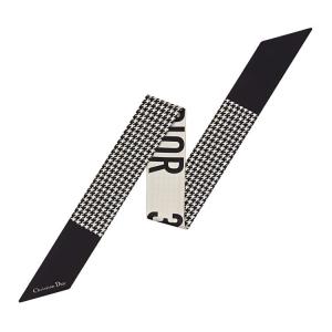 DIOR Шёлковый шарф, Black and Ecru