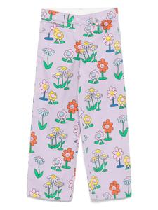 Брюки с цветочным принтом Stella McCartney Kids, фиолетовый