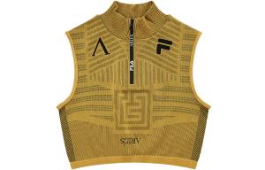 Ариес X Топы-майки Женские Песчано-желтый Золотой FILA FUSION