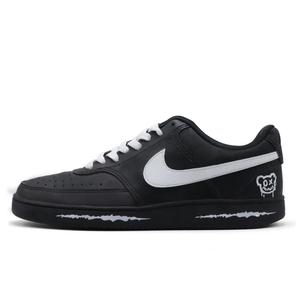 Nike Court Vision 1 Gothic модные и стильные устойчивые к истиранию низкие кроссовки для скейтбординга Unisex Black White