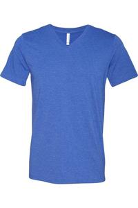 Футболка BELLA + CANVAS Heather CVC с V-образным вырезом, цвет heather true royal