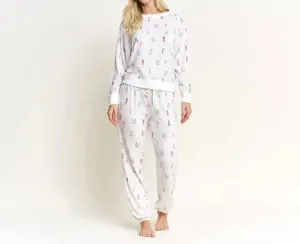 Пижамный комплект для катания на лыжах, цвет слоновой кости, для девочек Honeydew