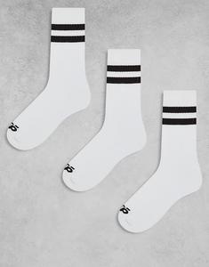 4505 3 Пары носков для серфинга, быстросохнущие, белые с кофейными полосками