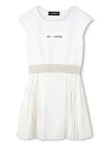 Платье с логотипом KARL LAGERFELD KIDS, белый