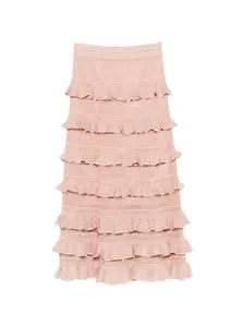 Макси-юбка с оборками ZIMMERMANN, розовый
