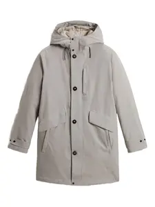 Дождевик с капюшоном WOOLRICH, серый