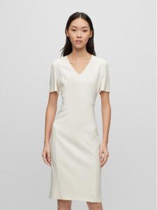 Платье на каждый день приталенного кроя Boss, бежевый