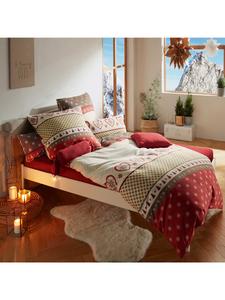 Erwin Müller Элегантная фланелевая наволочка коричнево-красного цвета