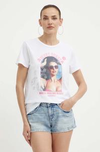 Хлопковая футболка Guess, белый