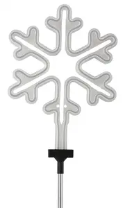 BONETTI Светодиодный садовый светильник "Снежинка", светодиодная неоновая штанга для сада Высота: 70 см, белый/серебристый/черный