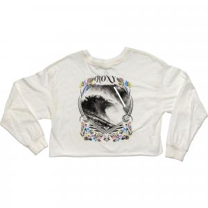 Женская укороченная футболка с длинным рукавом Pipe Dream Oversized ROXY, Snow White