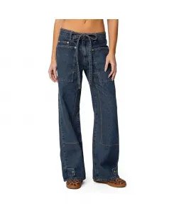 Женские джинсы с заниженной талией Funky Stitch Edikted, синий