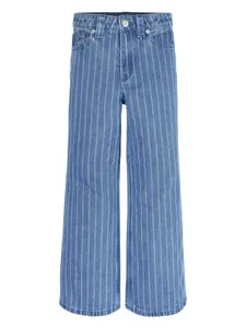 Джинсы широкого кроя в полоску Tommy Hilfiger Junior, синий