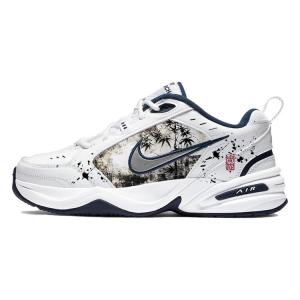 Nike Низкие, износостойкие, массивные, противоскользящие кроссовки Air Monarch 4 унисекс, белые, черные