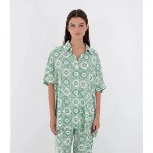 Рубашка с коротким рукавом Hurley Mikonos, зеленый
