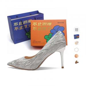 Туфли-лодочки на тонком каблуке 8 см 6 см женские в подарочной коробке WOXXXN, шампань золото [подарочный набор] + подарок