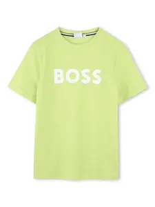 Футболка с логотипом BOSS Kidswear, зеленый