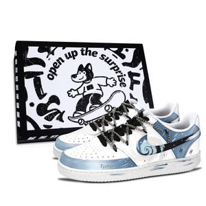 Nike Кроссовки Court Vision 1 Storm Is Coming с низким верхом для скейтборда, износостойкие, унисекс, темно-синие