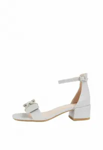 Сандалии прямого кроя с бантом и цветочным принтом для особых случаев Lipsy, Silver