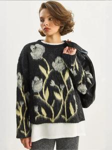 Bianco Lucci Черный оверсайз свитер