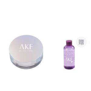 Водостойкая и влагостойкая рассыпчатая пудра для контроля жира без переноса 10г AKF, 02 Fine Shimmer Transparent+Makeup Remover 45ml