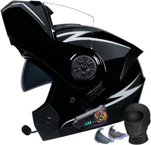 Шлем модульный Halying Bluetooth, черный / белый