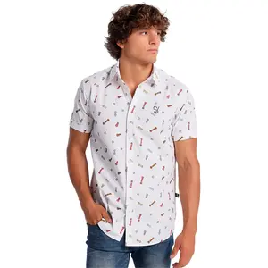 Рубашка с коротким рукавом Six Valves 8395, белый