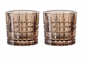 Подсвечник Nachtmann Square Votives 2 шт, 8x8x8 см цвет tobacco