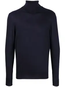 Джемпер из смесового кашемира с высоким воротником Fedeli, синий