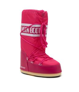 Зимние ботинки Moon Boot на толстой подошве со шнуровкой, розовый