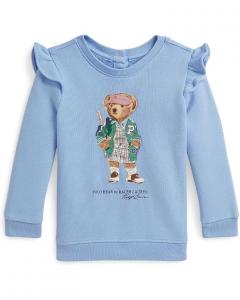 Толстовка Polo Ralph Lauren Kids Polo Bear Ruffled Fleece Sweatshirt, цвет Chambray Blue