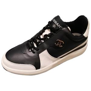 Износостойкие низкие скейтерские туфли женские черно-белые CHANEL