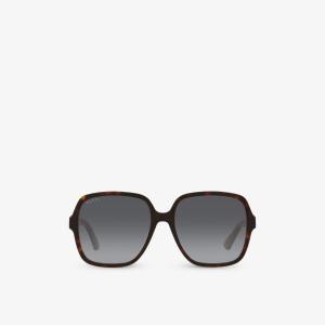 GC001949 GG1189S солнцезащитные очки из ацетата в прямоугольной оправе Gucci, коричневый