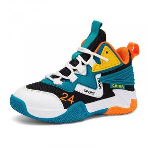 Детские баскетбольные кроссовки TONYBEAR, синий/оранжевый