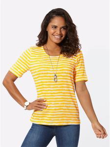 Полосатая рубашка в солнечно-желтых и бежевых полосках WITT WEIDEN