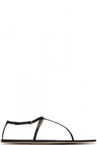 Эксклюзивные черные сандалии SSENSE на плоской подошве с одним ремешком CHRISTEN