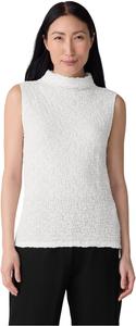 Топ Eileen Fisher Bubble Jacquard Funnel Neck Slim Tank, слоновая кость